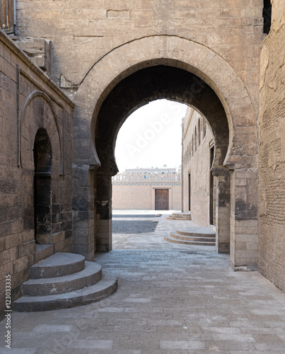 Arch at one of the passages surrounding Ibn Tulun Mosque, Cairo, Egypt