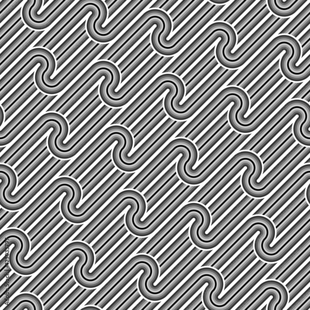 Design seamless monochrome waving pattern Design seamless monochrome waving pattern
