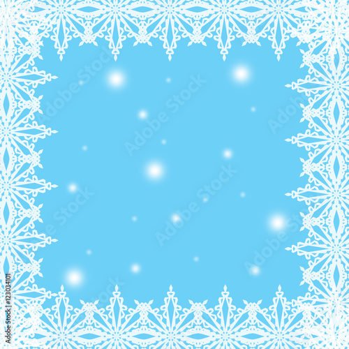 White snowflakes ,christmas pattern on the blue background