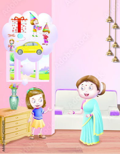 Girl imagine birthday prese...