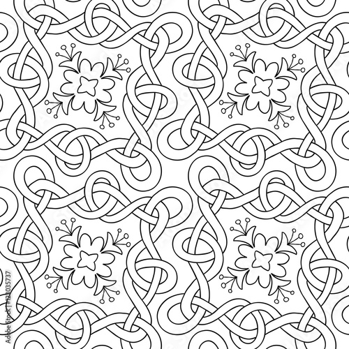 Interwoven lines seamless pattern