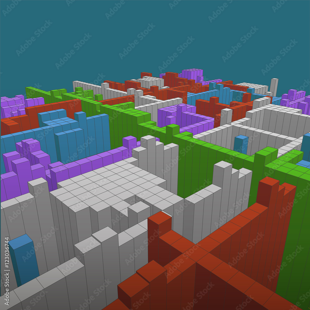 Naklejka premium abstract geometric background - 3d illustration. Wireframe. Perspective.