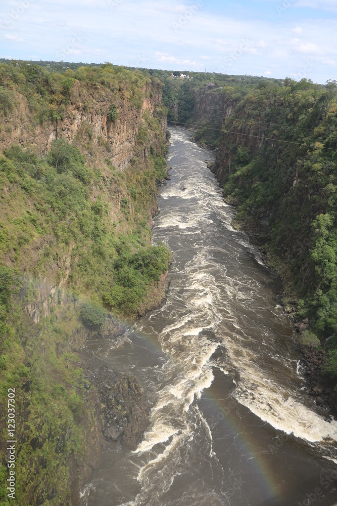 Sambesi River after the Victoria Falls, Zambia Africa