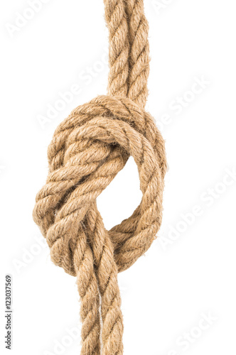 Rope knot isolated on white