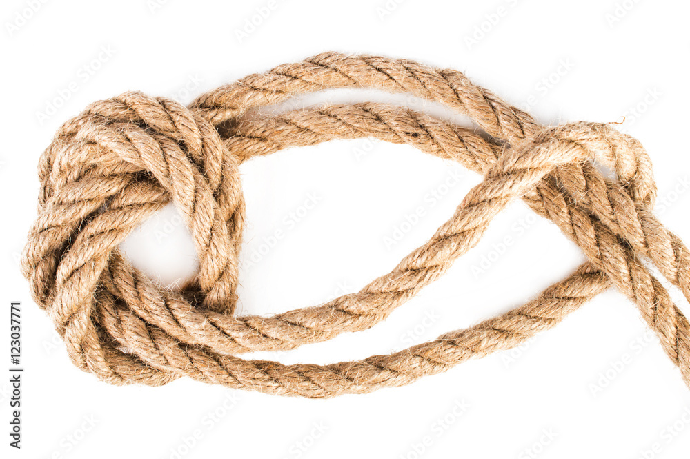 Rope knot isolated on white