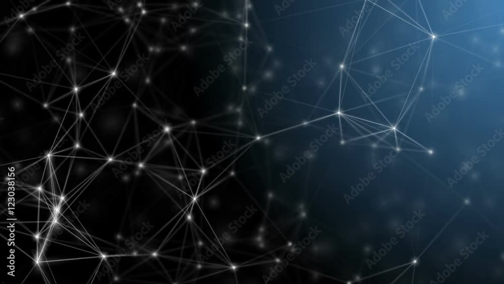 Plexus fantasy abstract technology and engineering background with original organic motion