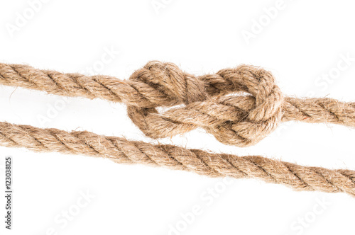 Rope knot isolated on white