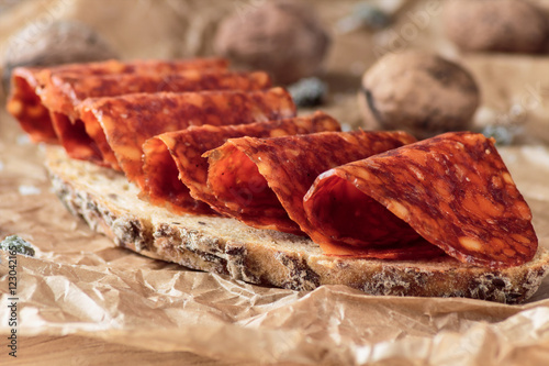 Kulen salami sandwich