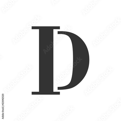 D letter initial logo design