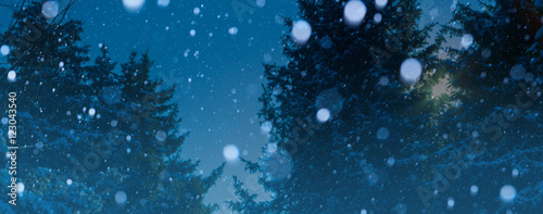 art christmas winter background; snowy landscape