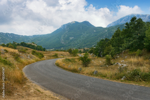 Road in Lovcen National Park. Montenegro