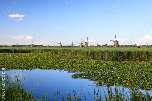 Windmills of Kinderdijk in Netherlands