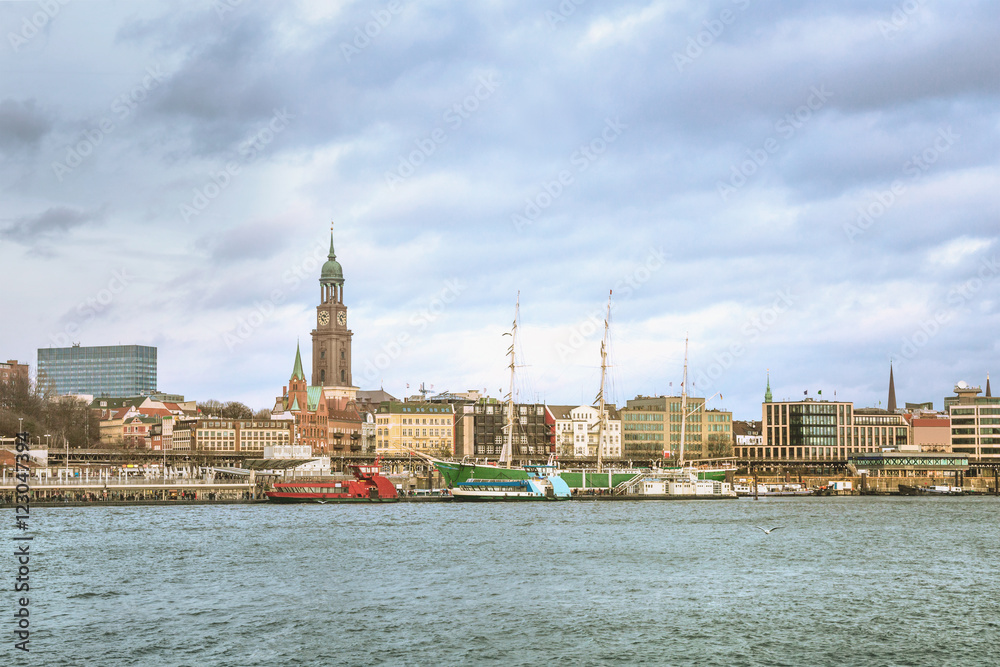 Hamburg, Germany, view from Elbe