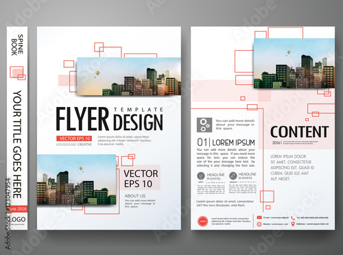 Brochure design template vector.Flyers report business magazine poster layout portfolio template.Abstract square in cover book portfolio presentation poster layout.City design on A4 brochure layout.