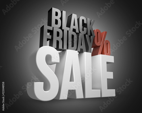 black friday sale 3d render