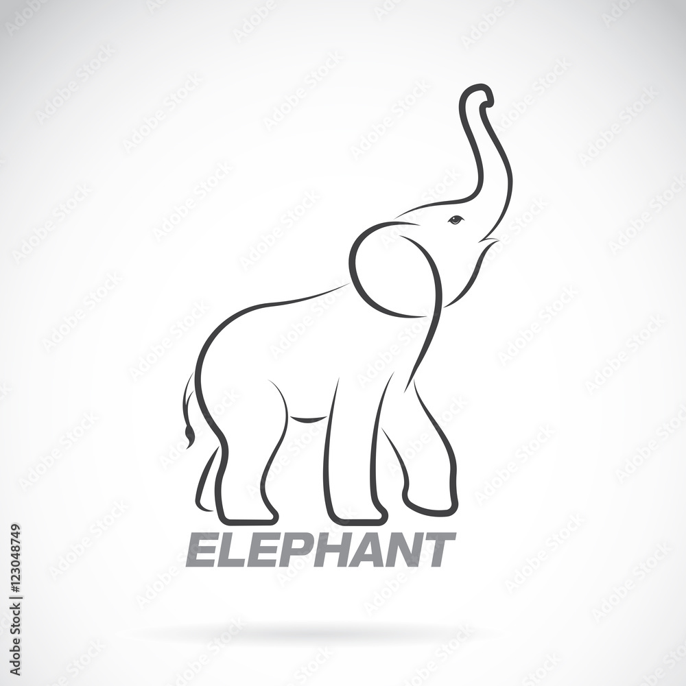 Vector of an elephant design on a white background. Elephant Log