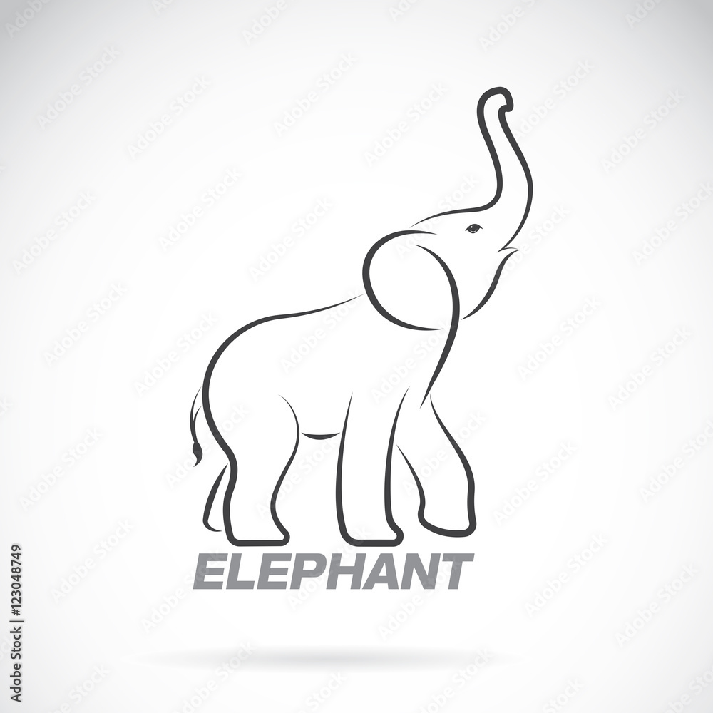 Obraz premium Vector of an elephant design on a white background. Elephant Log