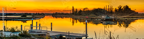 sunset on fishing trabuchet photo