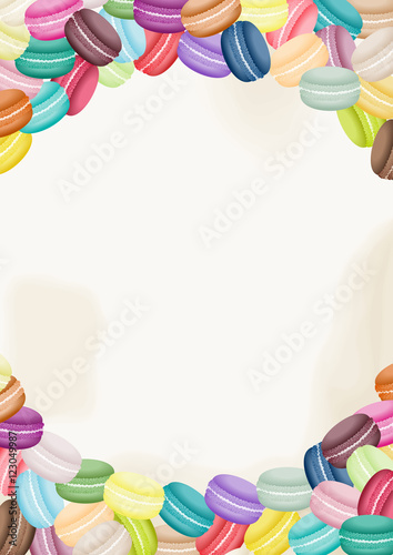 Colorful france macarons background
