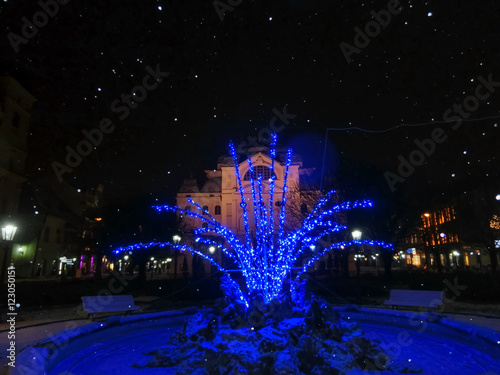 Singing fountain on Main street in Kosice, Slovakia photo