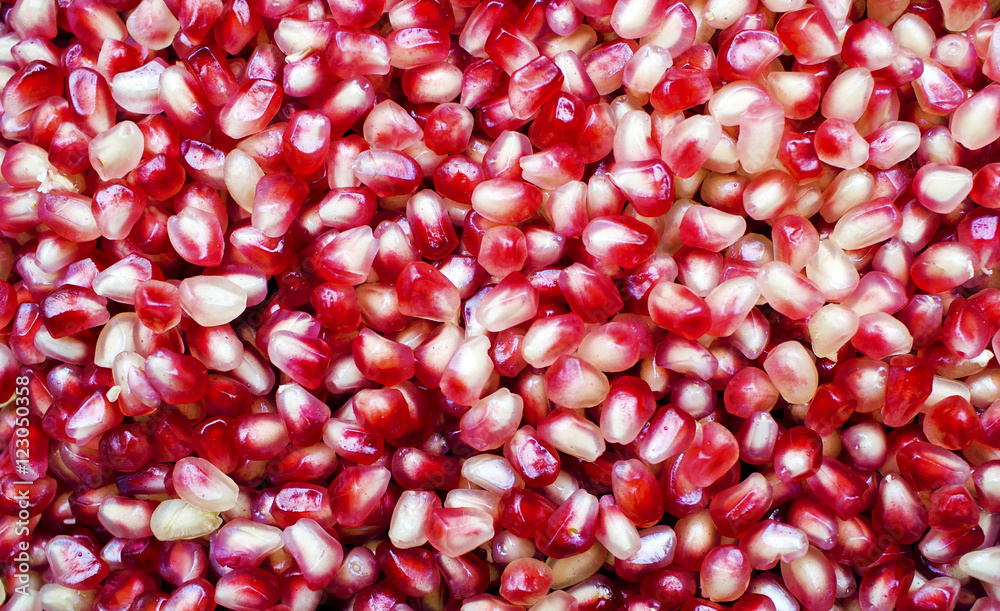 Pomegranate Seeds, Top View, Pomegranate Texture Pomegranate Seeds, Top View, Pomegranate Texture