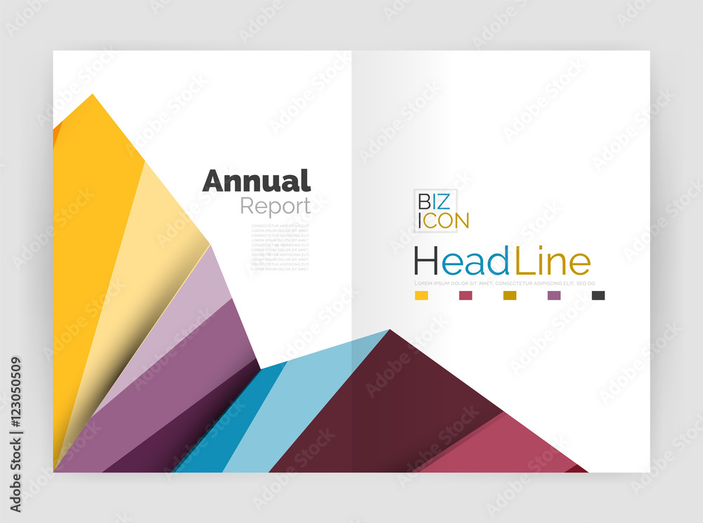 Business abstract geometric financial report brochure template