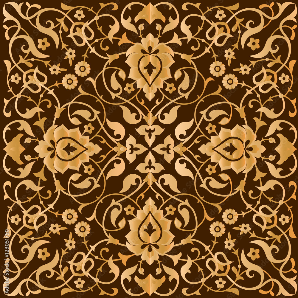 Gold ornament in arabic style Gold ornament in arabic style