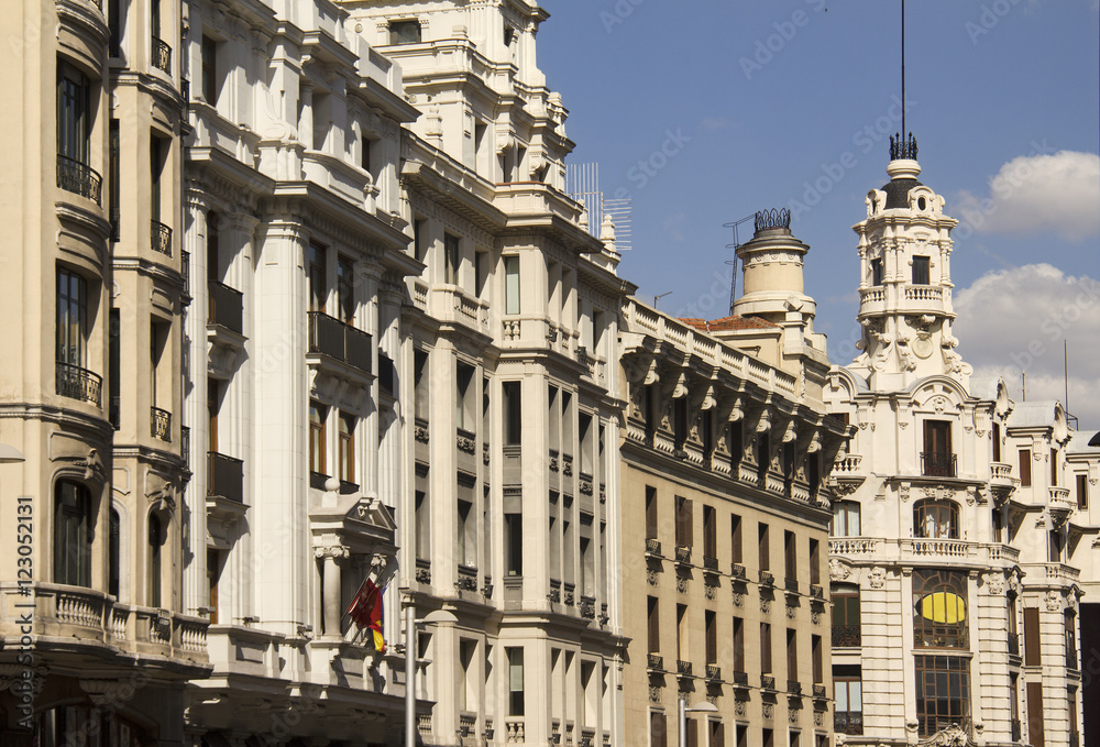 Obraz premium Gran Via in Madrid, Spain
