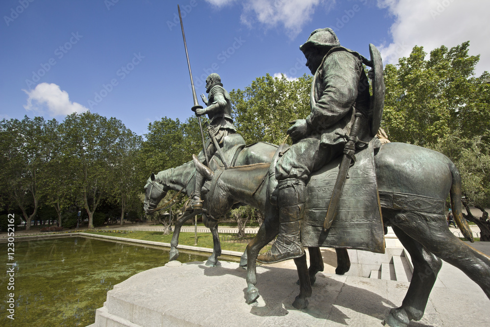 Monument to Cervantes in Madrid, Spain