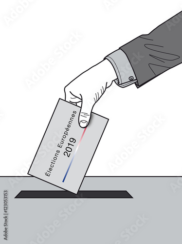 élections eurpéennes - Main déposant un bulletin dans l'urne