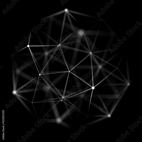 Abstract cybernetic particles background. Plexus fantasy technology background. 3d illustration. computer generated connection concept. polygonal space background with connecting dots and lines