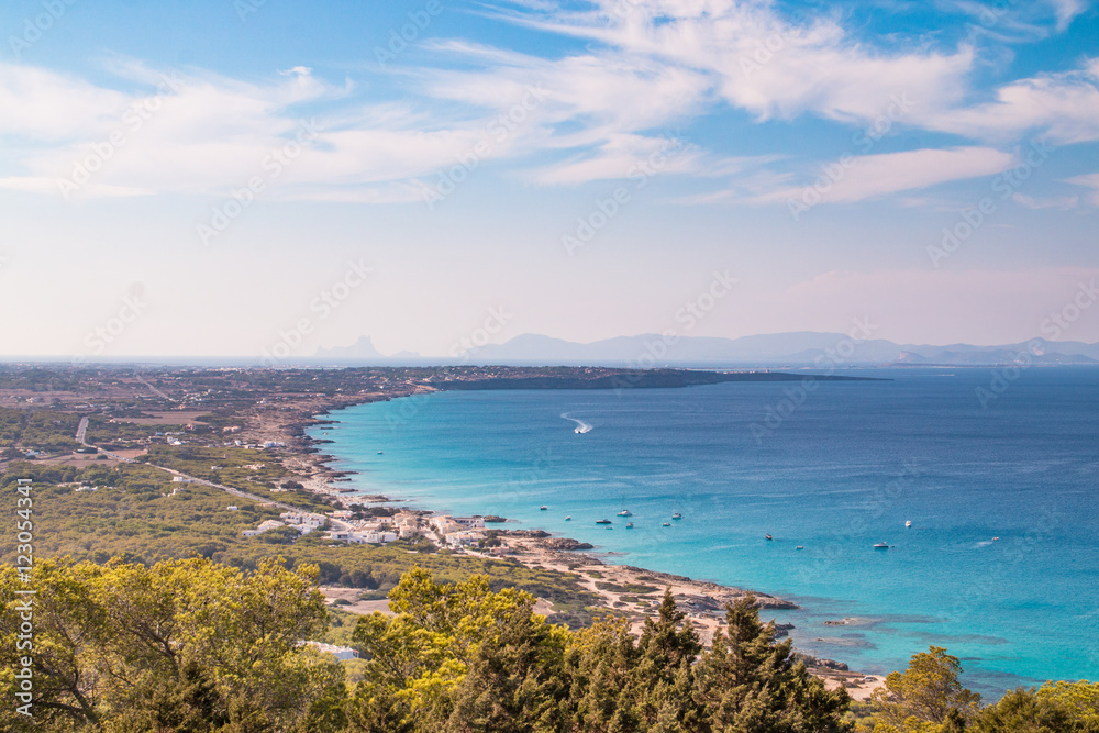 Vista aérea de la costa de Formentera
