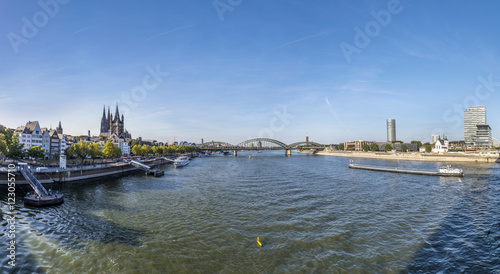 skyline of Cologne with river Rhine