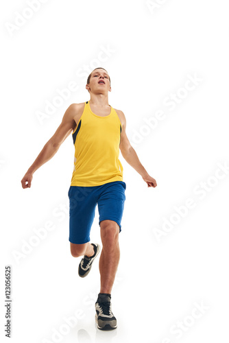 Man running full length finish