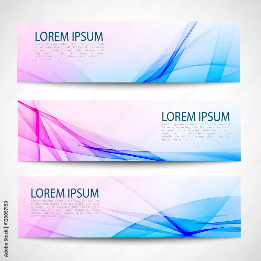 Fototapeta premium Abstract header pink blue wave white vector design