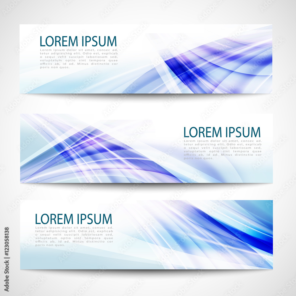Abstract header blue wave smooth line white vector design