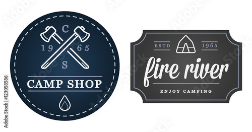 Set of Vector Camping Camp Elements and Outdoor Activity Icons I