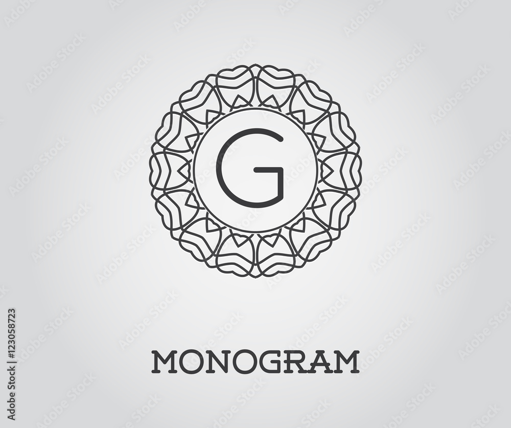Fototapeta premium Monogram Design Template with Letter Vector Illustration Premium