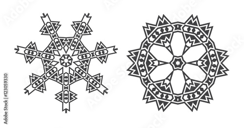 Israel Jew Ethnic Fractal Mandala Vector looks like Snowflake or