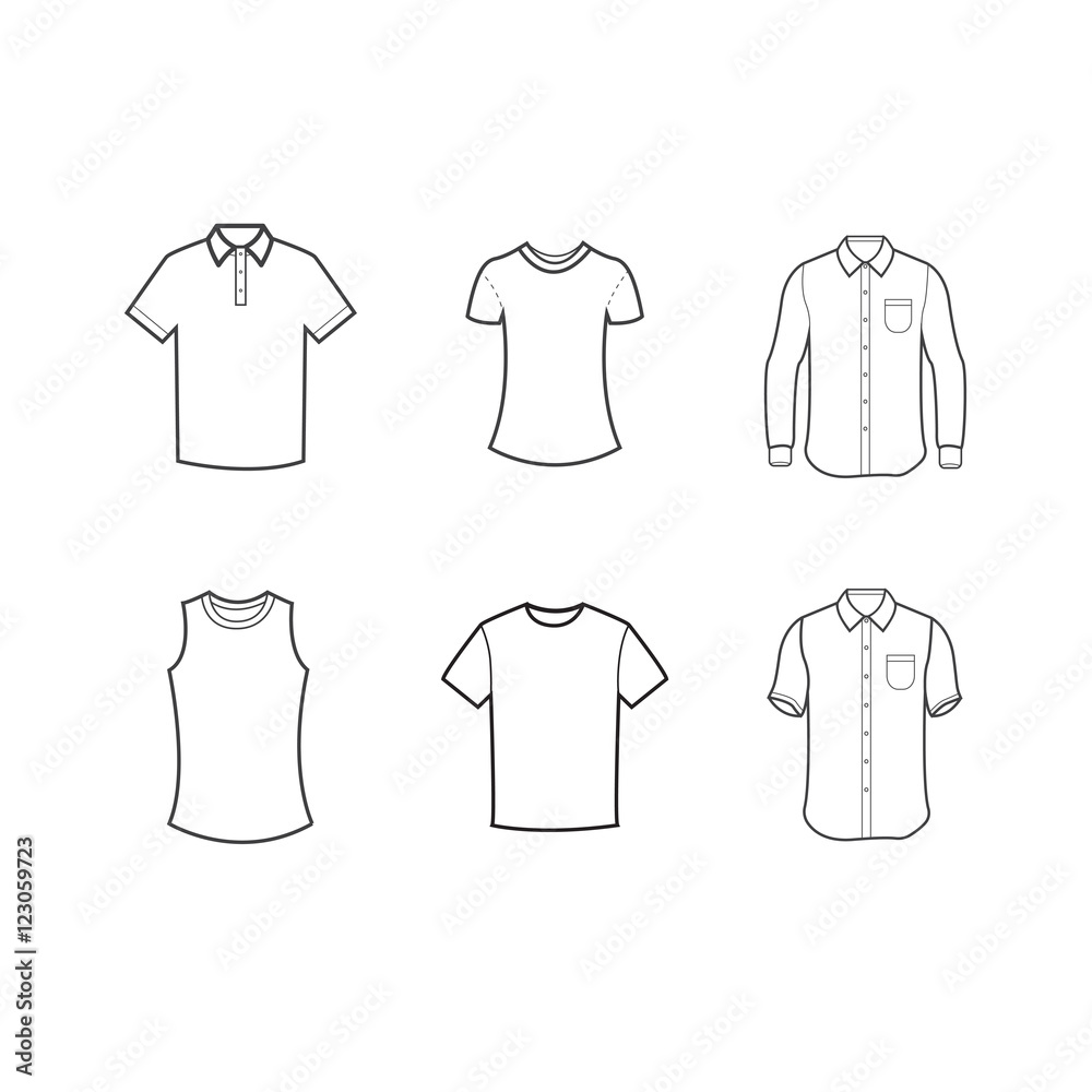 Blank t-shirt template vector