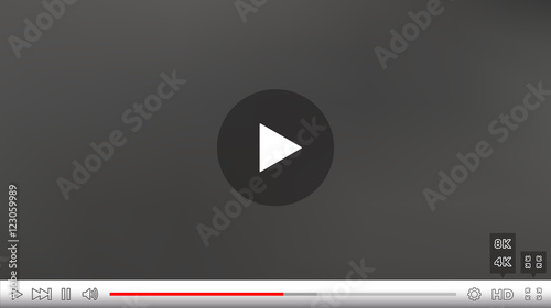 Video Player Window with Menu and Buttons Panel Vector