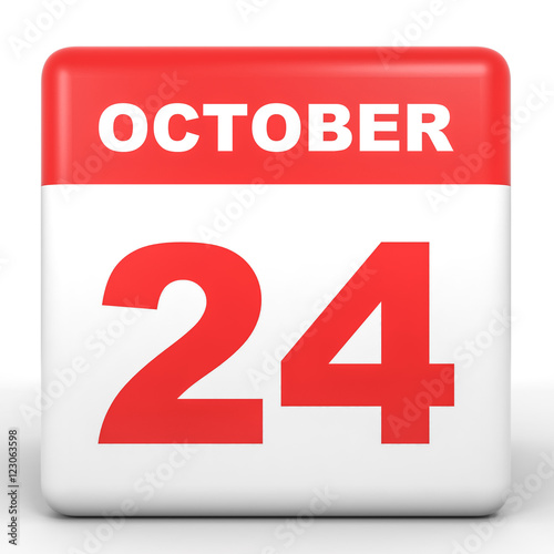 October 24. Calendar on white background.