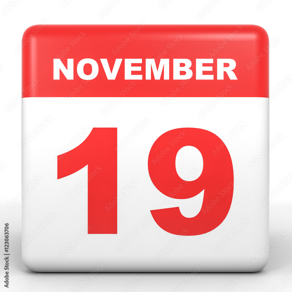 November 19. Calendar on white background. November 19. Calendar on white background.