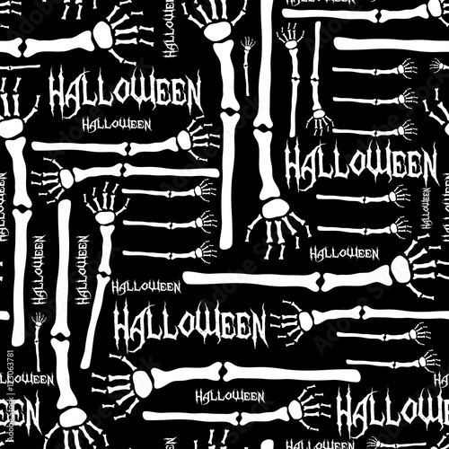 Halloween background.Seamless vector pattern with bones.Holiday print