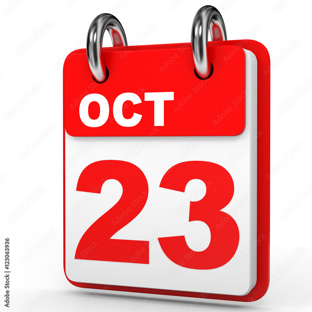 October 23. Calendar on white background. October 23. Calendar on white background.