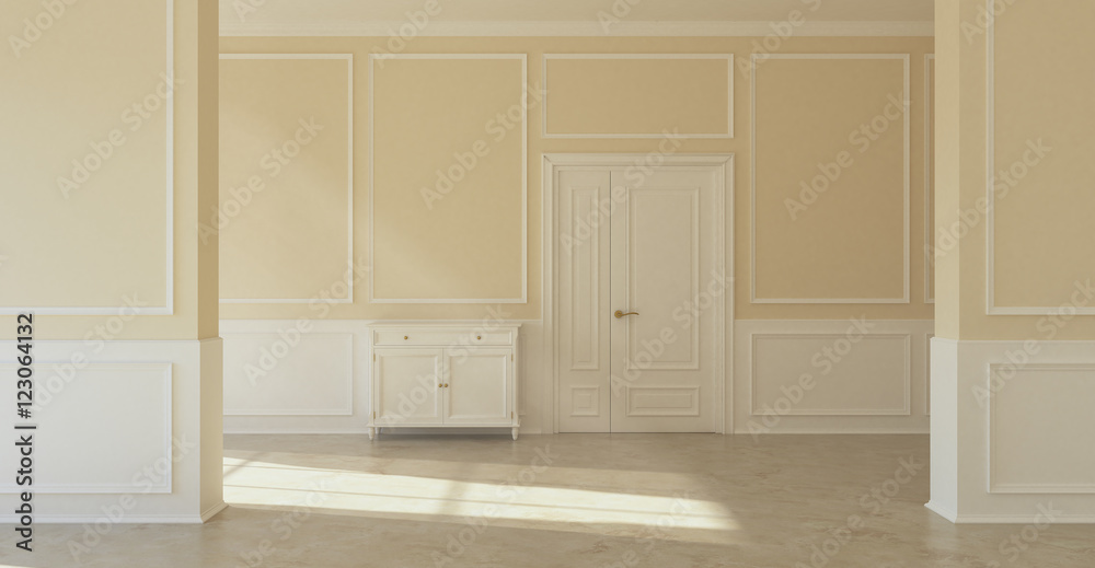 Fototapeta premium Classic empty interior without furniture