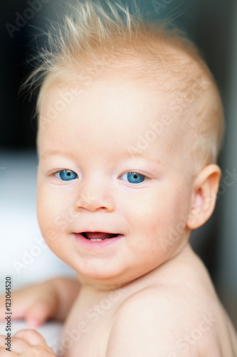 Baby boy with blue eyes