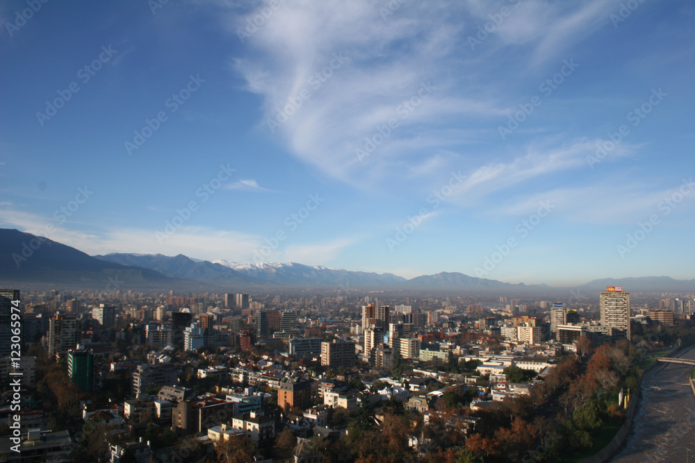 Santiago Skyline in the Morning
