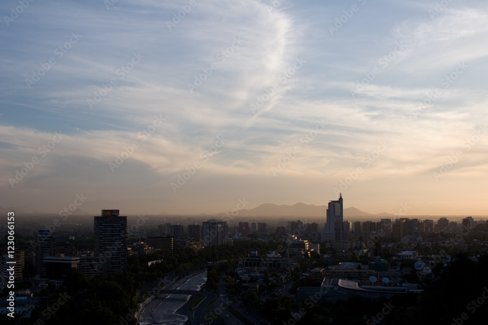 Santiago Skyline in the morning