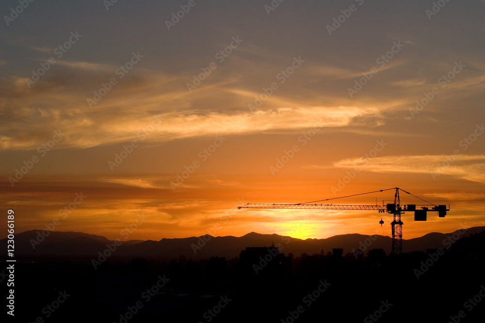 Sunset in Santiago Skyline